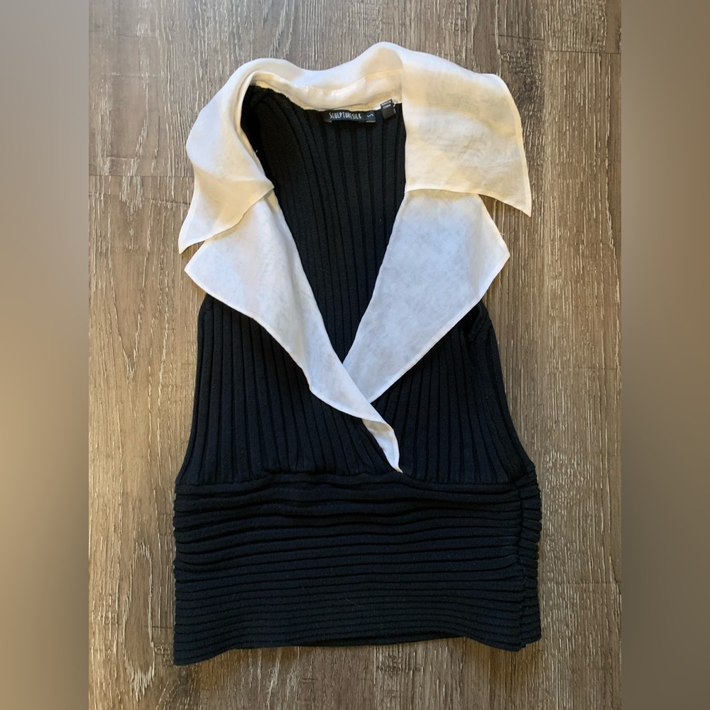 Vintage Cropped Formal Tank. Silk detail